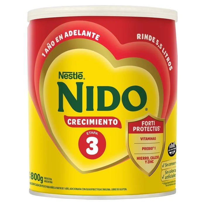 Nido Crecimiento 3+ Leche Fortificada en Polvo – Droguería Rofren Córdoba